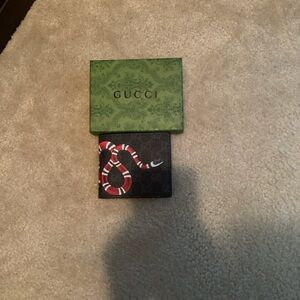 Gucci Black and Red Snake Key & Card Holder